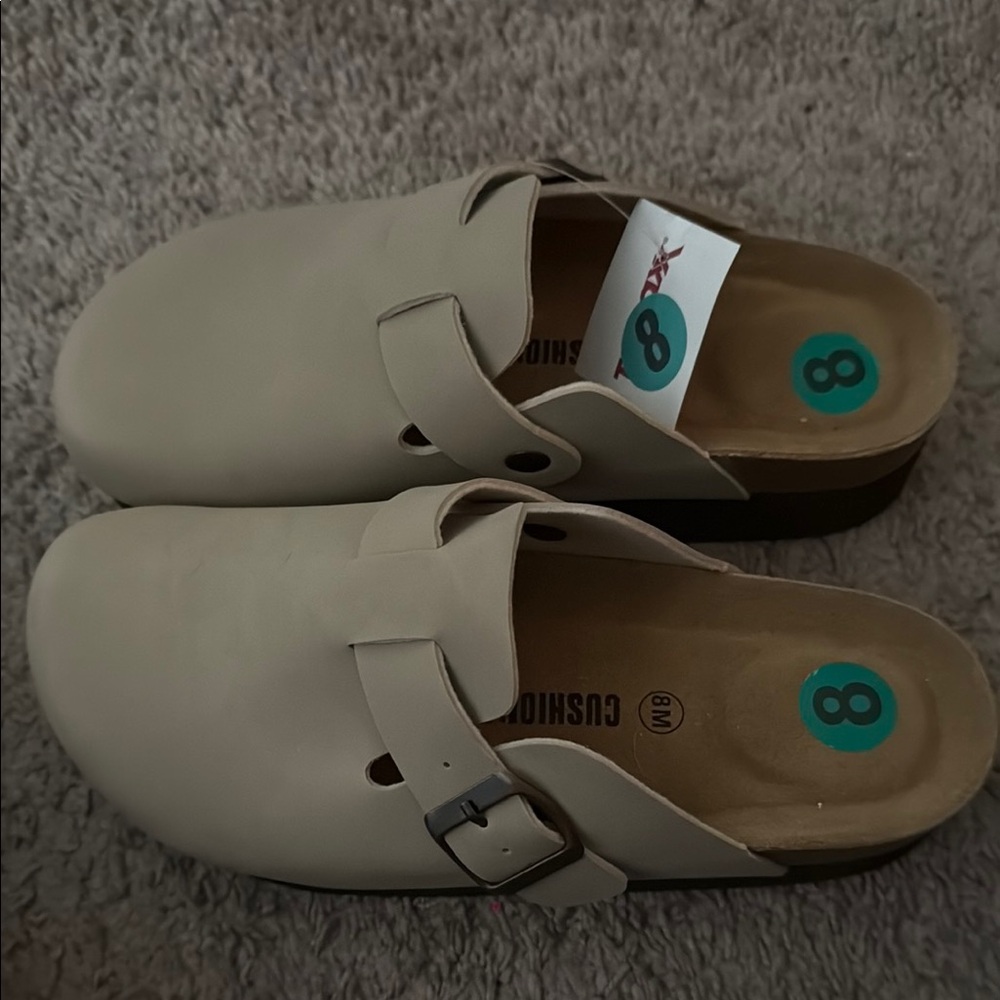 Beige Slip-On Clogs platform